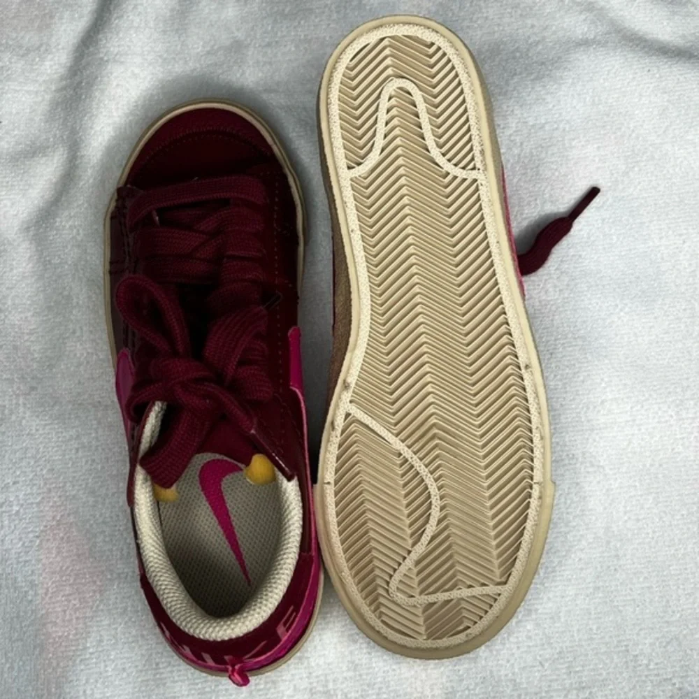 Nike Blazer Low '77 Jumbo Burgundy Hot Pink Leather Sneakers Sz 5 Women's Retro - Picture 6 of 6